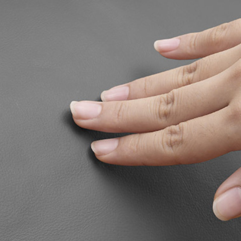 Piattaforma grigio scuro letto in legno e piattaforma imbottita con gambe metalliche