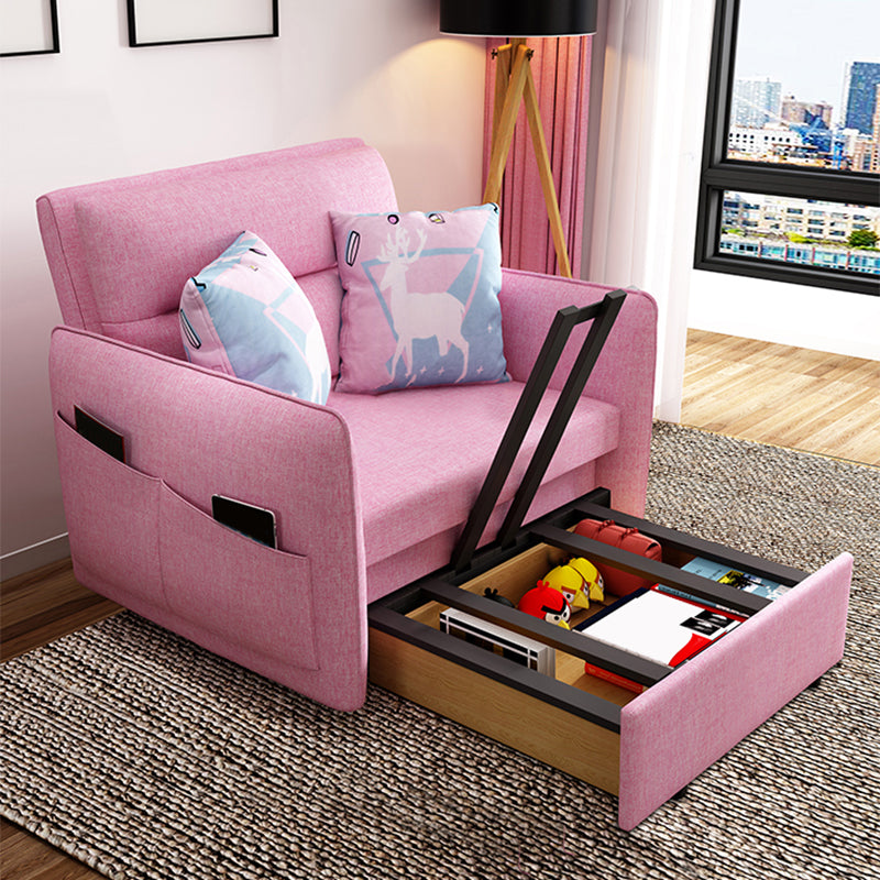 Pink Metal Daybed with Upholstered Contemporary Convertible Kids Bed Coir Clearhalo 'furn' 'furn_futons' 'Furniture' 'Futons & Daybeds' 'Futons' 'Living Room Furniture' 6413393