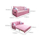 Pink Metal Daybed with Upholstered Contemporary Convertible Kids Bed