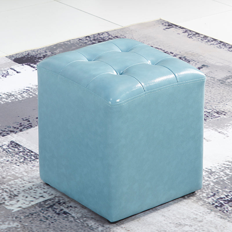 White Modern Square Standard Stain Resistant Standard for Drawing Room Light Blue 1 Piece Clearhalo 'furn' 'furn_ottomans_poufs' 'Furniture' 'Living Room Furniture' 'Ottomans & Poufs' 'ottomans_poufs' 6413631