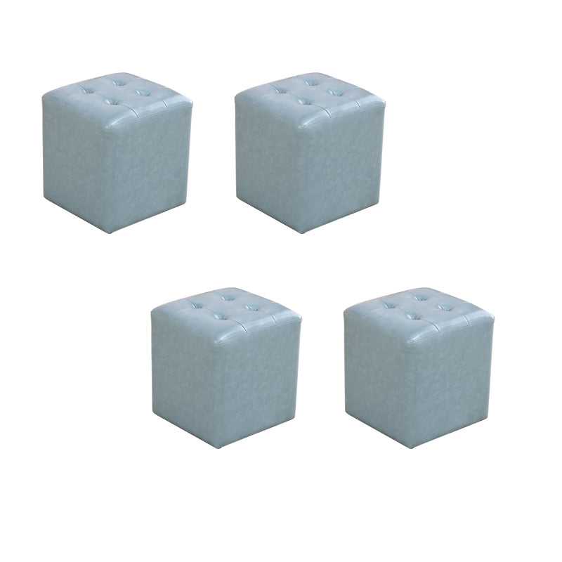 Modern Leather Pouf Water Resistant Square Pouf for Living Room