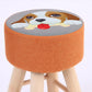 Wool Frame Pouf Stool Contrast Color Round Upholstered Fade Resistant Linen Blend Pouf Clearhalo 'furn' 'furn_ottomans_poufs' 'Furniture' 'Living Room Furniture' 'Ottomans & Poufs' 'ottomans_poufs' 6413794
