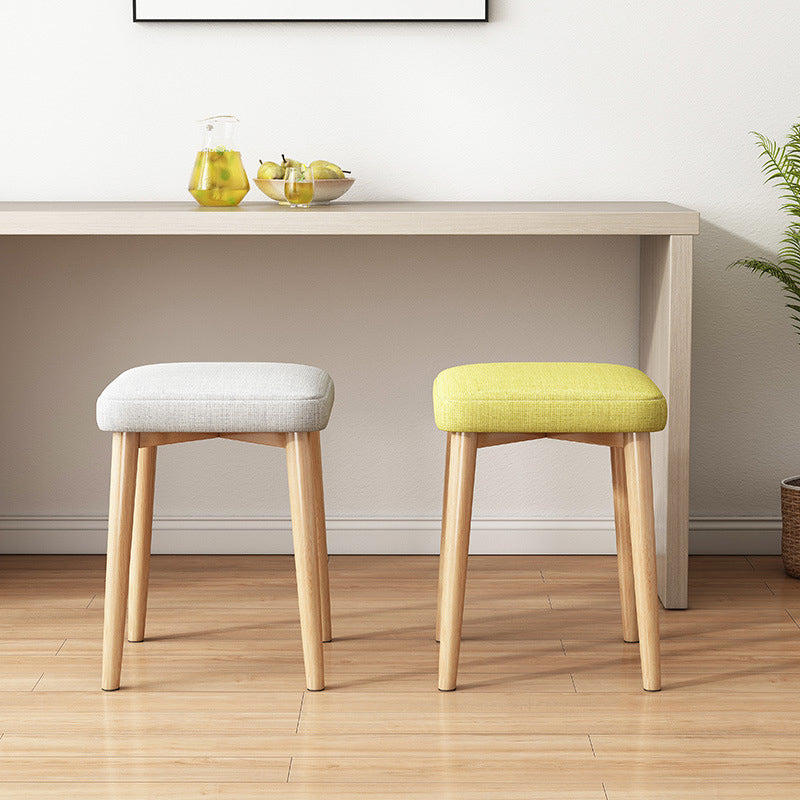 Solid Color Pouf Fabric Fade Resistant Metal Frame Square Upholstered Pouf Clearhalo 'furn' 'furn_ottomans_poufs' 'Furniture' 'Living Room Furniture' 'Ottomans & Poufs' 'ottomans_poufs' 6413818