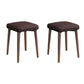 Solid Color Pouf Fabric Fade Resistant Metal Frame Square Upholstered Pouf Brown 2 Piece Set Brown Clearhalo 'furn' 'furn_ottomans_poufs' 'Furniture' 'Living Room Furniture' 'Ottomans & Poufs' 'ottomans_poufs' 6413821