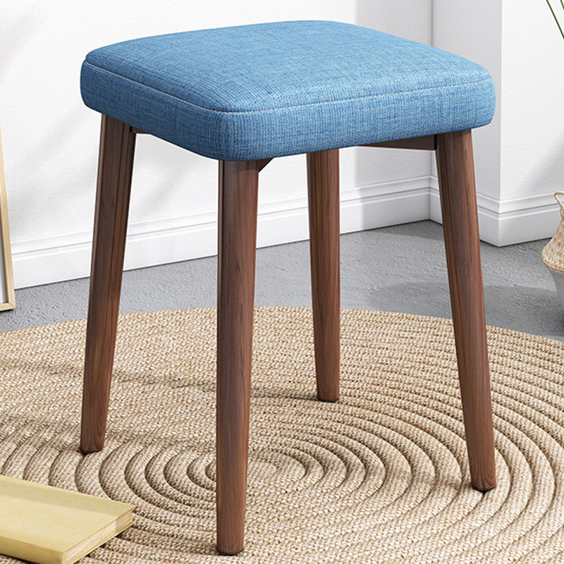 Solid Color Pouf Fabric Fade Resistant Metal Frame Square Upholstered Pouf Blue 1 Piece Brown Clearhalo 'furn' 'furn_ottomans_poufs' 'Furniture' 'Living Room Furniture' 'Ottomans & Poufs' 'ottomans_poufs' 6413833