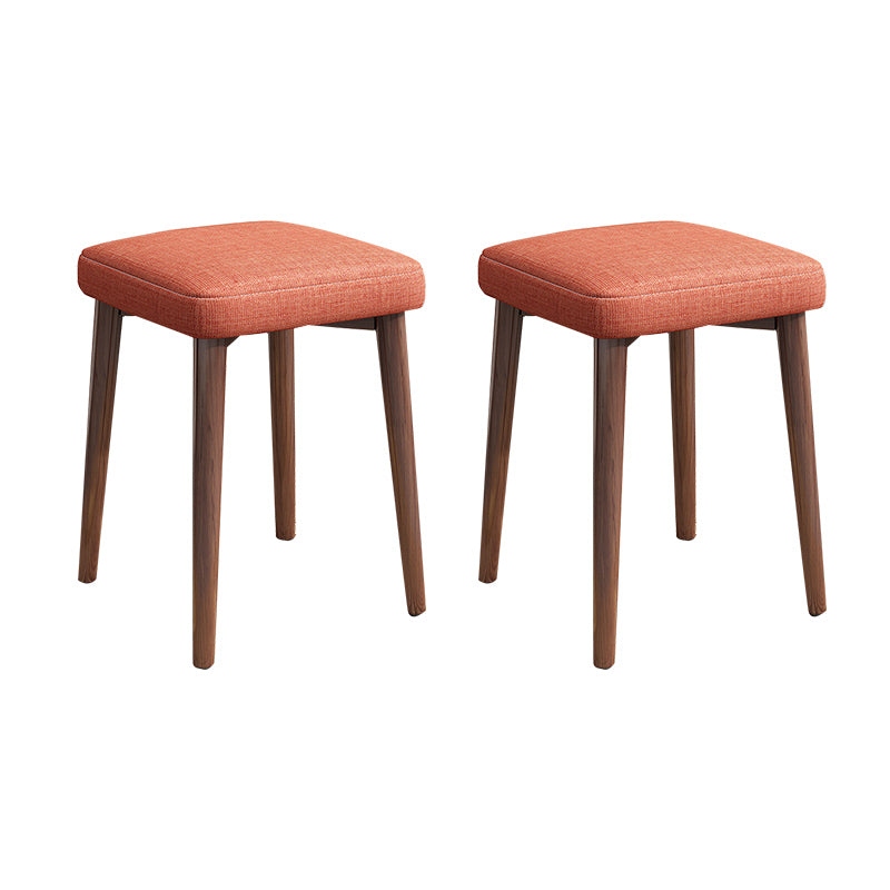 Solid Color Pouf Fabric Fade Resistant Metal Frame Square Upholstered Pouf Orange 2 Piece Set Brown Clearhalo 'furn' 'furn_ottomans_poufs' 'Furniture' 'Living Room Furniture' 'Ottomans & Poufs' 'ottomans_poufs' 6413837