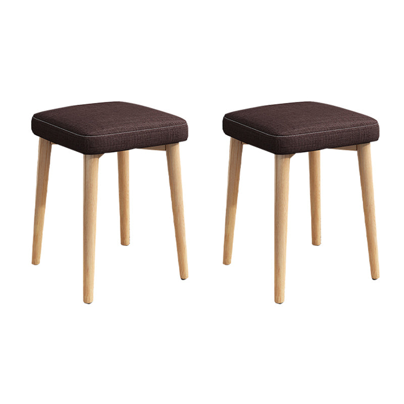 Solid Color Pouf Fabric Fade Resistant Metal Frame Square Upholstered Pouf Brown 2 Piece Set Yellow Clearhalo 'furn' 'furn_ottomans_poufs' 'Furniture' 'Living Room Furniture' 'Ottomans & Poufs' 'ottomans_poufs' 6413840