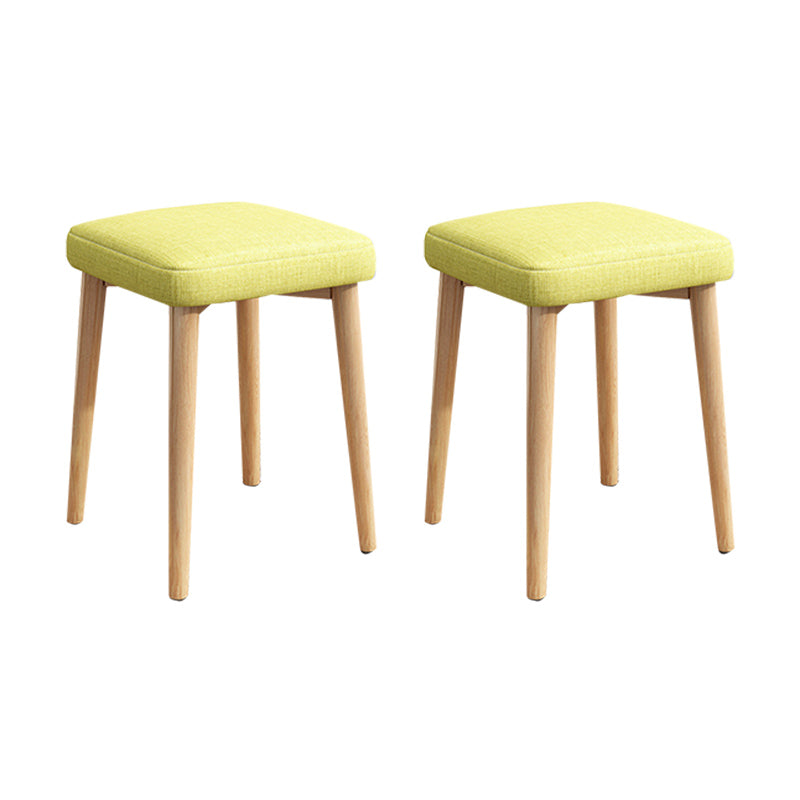 Solid Color Pouf Fabric Fade Resistant Metal Frame Square Upholstered Pouf Green 2 Piece Set Yellow Clearhalo 'furn' 'furn_ottomans_poufs' 'Furniture' 'Living Room Furniture' 'Ottomans & Poufs' 'ottomans_poufs' 6413843