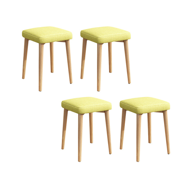 Solid Color Pouf Fabric Fade Resistant Metal Frame Square Upholstered Pouf Green 4 Piece Set Yellow Clearhalo 'furn' 'furn_ottomans_poufs' 'Furniture' 'Living Room Furniture' 'Ottomans & Poufs' 'ottomans_poufs' 6413844