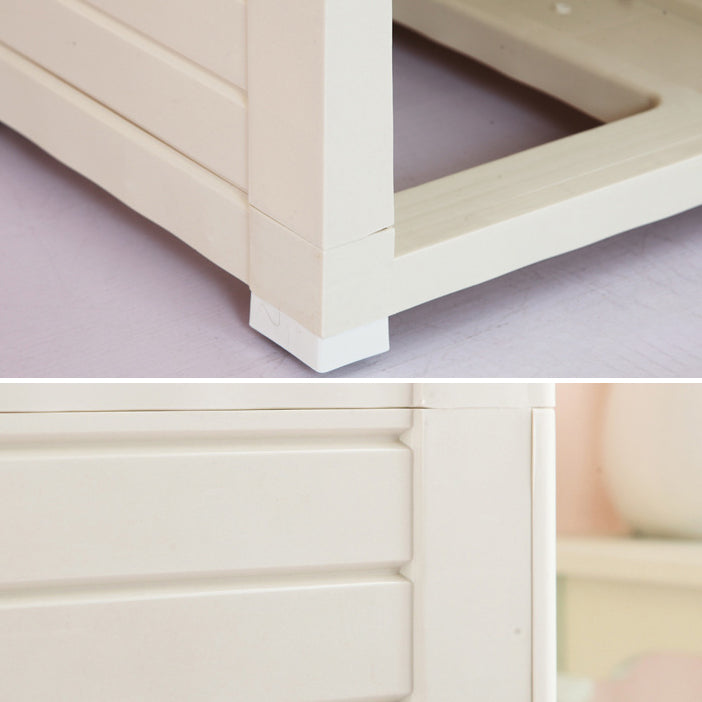 Armadio di stoccaggio in plastica con gambe armadio del guardaroba moderno con cassetto