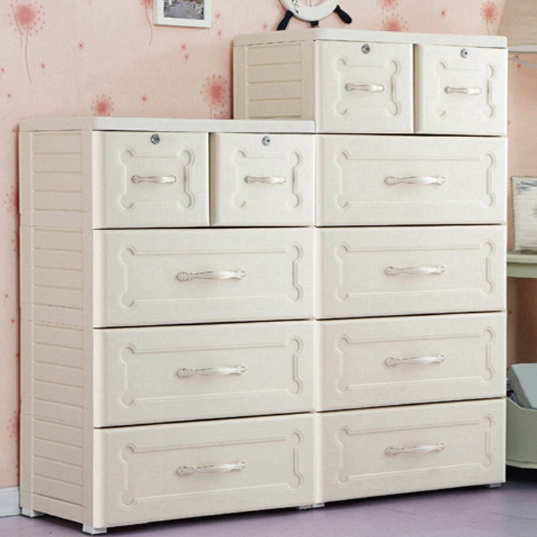 Armadio di stoccaggio in plastica con gambe armadio del guardaroba moderno con cassetto