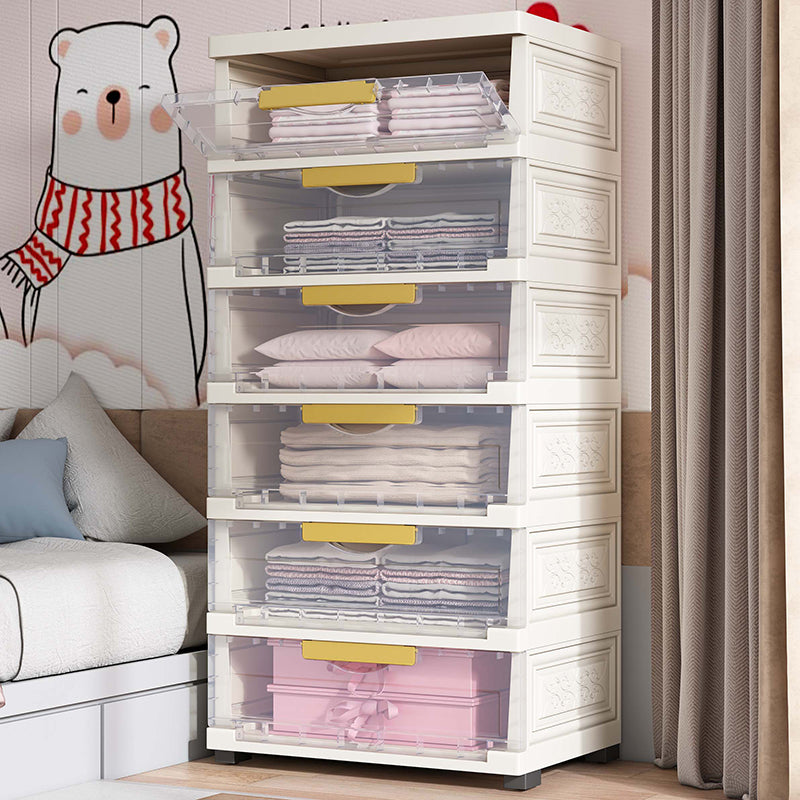 Hinged Wardrobe Closet Contemporary Plastic Storage Cabinet for Home Clearhalo 'Armoires & Wardrobes' 'armoires_wardrobes' 'Bedroom Furniture' 'furn' 'furn_armoires_wardrobes' 'Furniture' 6413904