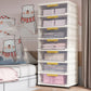 Hinged Wardrobe Closet Contemporary Plastic Storage Cabinet for Home 22.8"L x 13.8"W x 54.3"H White-Clear Clearhalo 'Armoires & Wardrobes' 'armoires_wardrobes' 'Bedroom Furniture' 'furn' 'furn_armoires_wardrobes' 'Furniture' 6413913