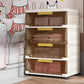 Hinged Wardrobe Closet Contemporary Plastic Storage Cabinet for Home 22.8"L x 13.8"W x 31.9"H Brown Clear Clearhalo 'Armoires & Wardrobes' 'armoires_wardrobes' 'Bedroom Furniture' 'furn' 'furn_armoires_wardrobes' 'Furniture' 6413916