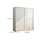 White Wardrobe Closet with Drawer Engineered Wood Wardrobe Armoire