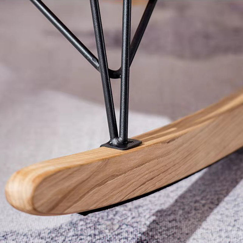 Sedia a dondolo blu moderna sedia da bilanciere imbottita per decorazioni per la casa