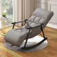 Contemporary Rocker Chair Metal Frame Spindle Rocker Chair with Cushions Black-Gray Clearhalo 'Chairs & Seating' 'furn' 'furn_rocking_chairs' 'Furniture' 'Living Room Furniture' 'Rocking Chairs' 'rocking_chairs' 6415717
