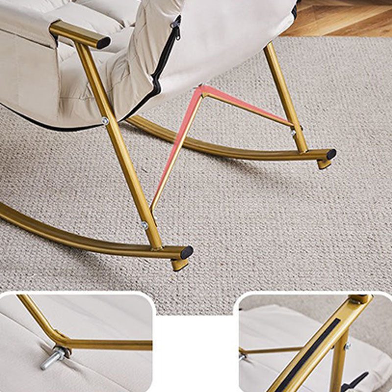 Contemporary Rocker Chair Metal Frame Spindle Rocker Chair with Cushions Clearhalo 'Chairs & Seating' 'furn' 'furn_rocking_chairs' 'Furniture' 'Living Room Furniture' 'Rocking Chairs' 'rocking_chairs' 6415720