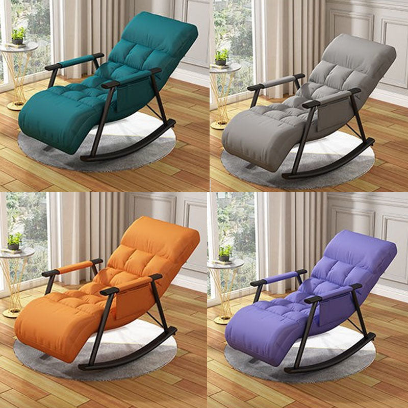 Contemporary Rocker Chair Metal Frame Spindle Rocker Chair with Cushions Clearhalo 'Chairs & Seating' 'furn' 'furn_rocking_chairs' 'Furniture' 'Living Room Furniture' 'Rocking Chairs' 'rocking_chairs' 6415723