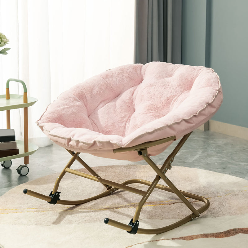 Chaise à bascule intérieure contemporaine chaise à bascule de pépinière pour salon avec ottoman