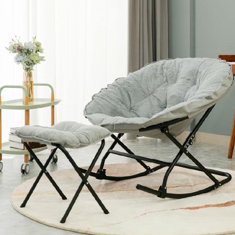 Chaise à bascule intérieure contemporaine chaise à bascule de pépinière pour salon avec ottoman