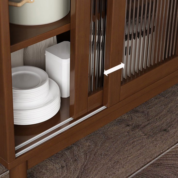 Moderne porte da pranzo in legno di gomma porte di vetro con cassetti con cassetti