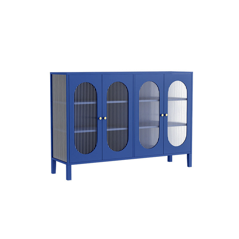Modern Metal Curio Cabinet Glass Doors Display Cabinet for Living Room
