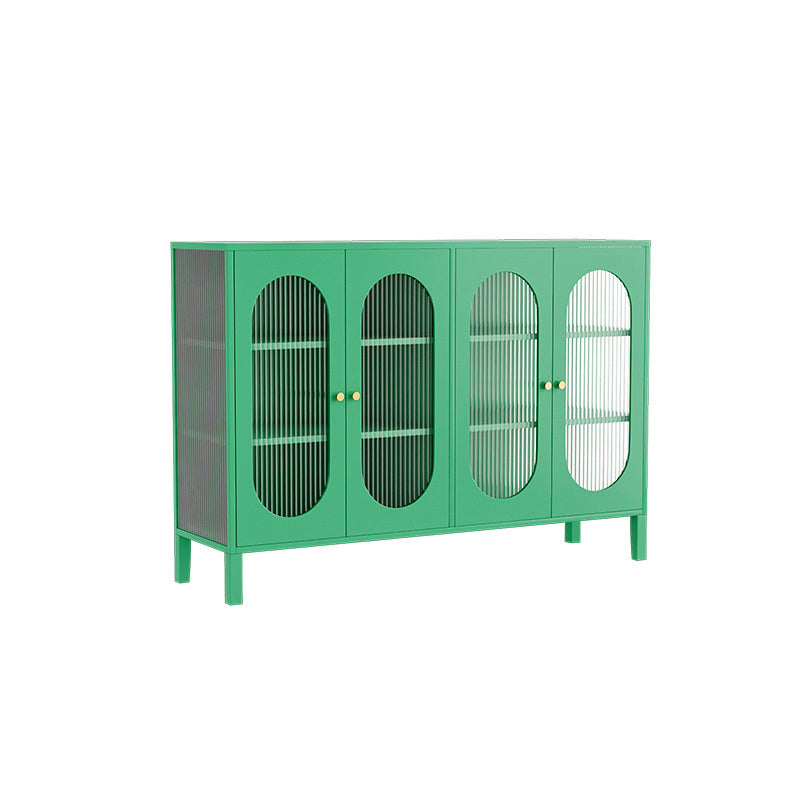 Modern Metal Curio Cabinet Glass Doors Display Cabinet for Living Room