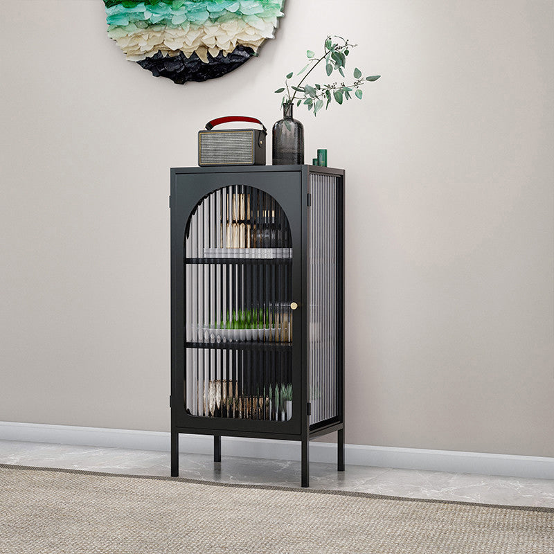 Moderno moderno mobile curioso in metallo porte in vetro armadio per soggiorno