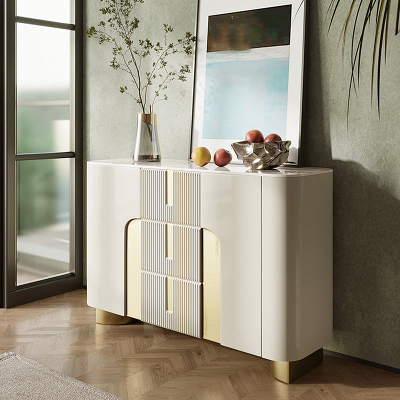 Glam Sideboard Buffet Cabinets Buffet Sideboard with 2 Doors and 3 Drawers 47"L x 16"W x 33"H Clearhalo 'buffet_sideboard' 'Buffets & Sideboards' 'furn' 'furn_buffet_sideboard' 'Furniture' 'Kitchen & Dining Furniture' 6418087