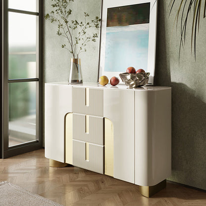 Glam Sideboard Buffet Cabinets Buffet Sideboard with 2 Doors and 3 Drawers 47"L x 16"W x 33"H Clearhalo 'buffet_sideboard' 'Buffets & Sideboards' 'furn' 'furn_buffet_sideboard' 'Furniture' 'Kitchen & Dining Furniture' 6418087