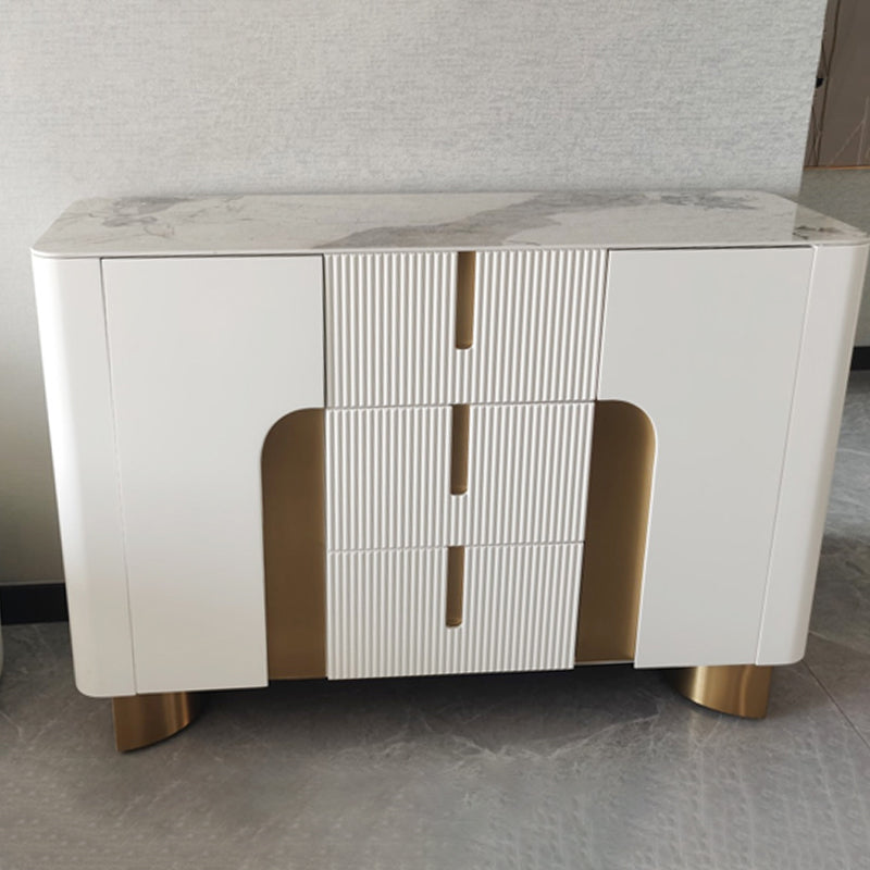 Glam Sideboard Buffet Cabinets Buffet Sideboard with 2 Doors and 3 Drawers Clearhalo 'buffet_sideboard' 'Buffets & Sideboards' 'furn' 'furn_buffet_sideboard' 'Furniture' 'Kitchen & Dining Furniture' 6418095