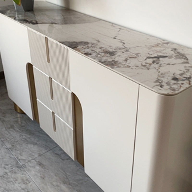 Glam Sideboard Buffet Cabinets Buffet Sideboard with 2 Doors and 3 Drawers Clearhalo 'buffet_sideboard' 'Buffets & Sideboards' 'furn' 'furn_buffet_sideboard' 'Furniture' 'Kitchen & Dining Furniture' 6418098