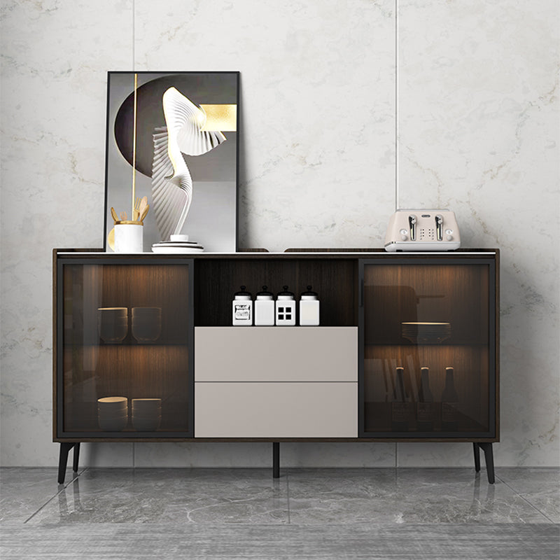 Sideboard di pietra della credenza a buffet moderna con armadi e cassetti