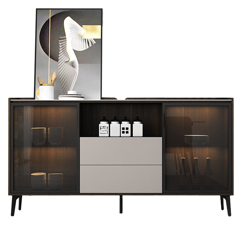 Sideboard di pietra della credenza a buffet moderna con armadi e cassetti