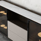 Sideboard di pietra della credenza a buffet moderna con armadi e cassetti