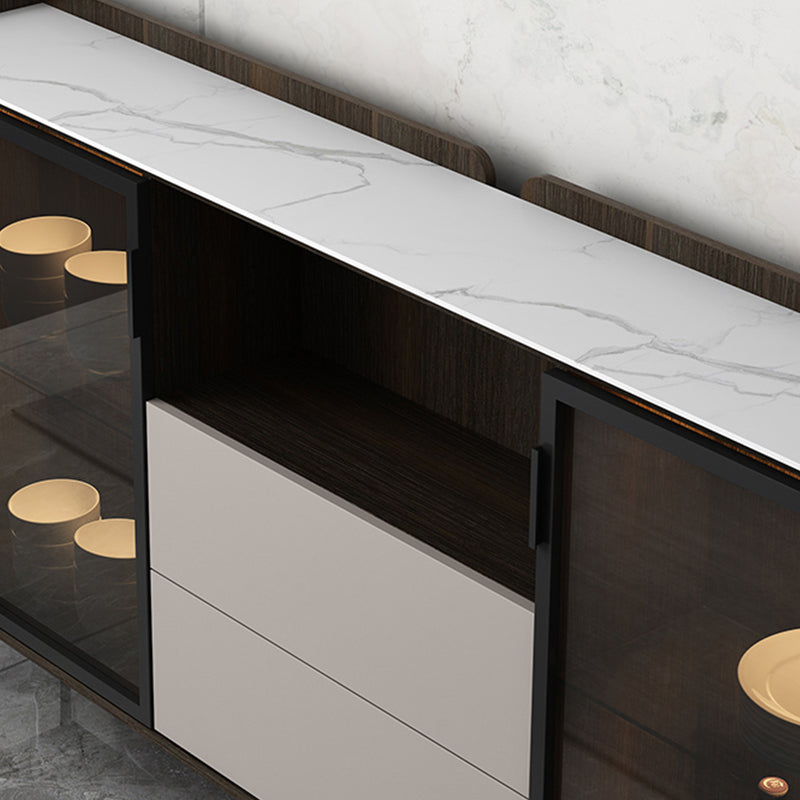 Sideboard di pietra della credenza a buffet moderna con armadi e cassetti