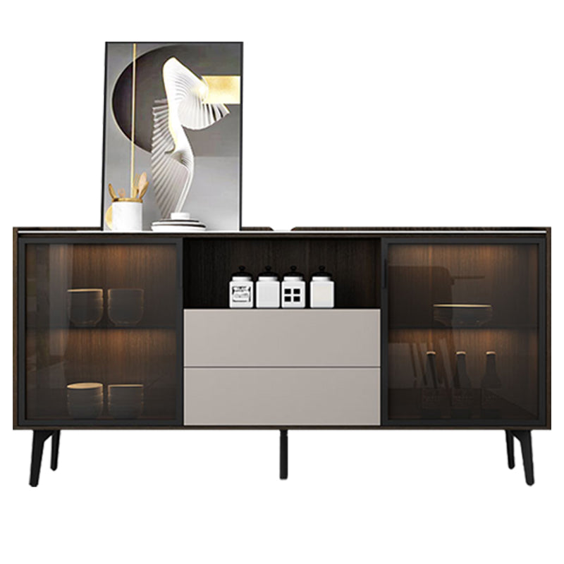 Sideboard di pietra della credenza a buffet moderna con armadi e cassetti