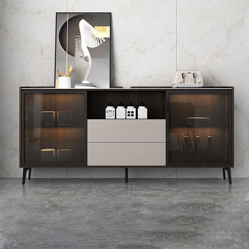 Sideboard di pietra della credenza a buffet moderna con armadi e cassetti