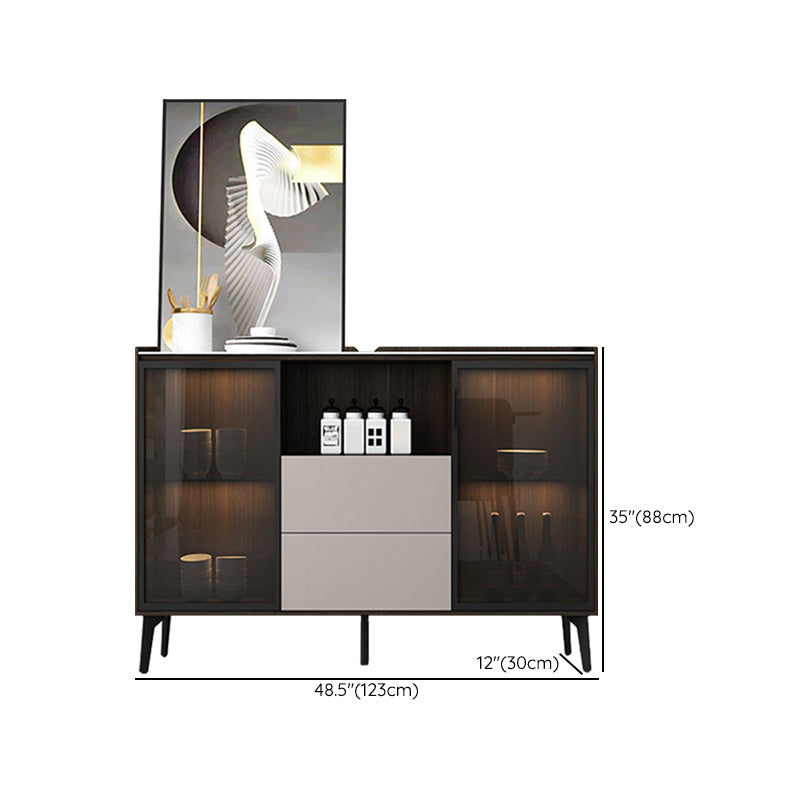 Sideboard di pietra della credenza a buffet moderna con armadi e cassetti