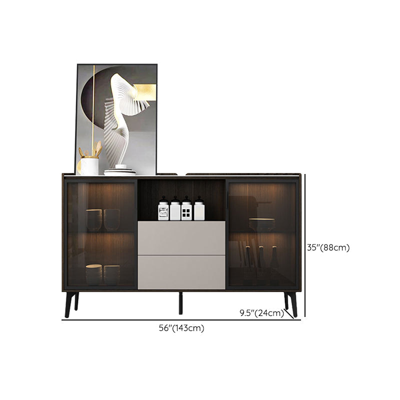 Sideboard di pietra della credenza a buffet moderna con armadi e cassetti