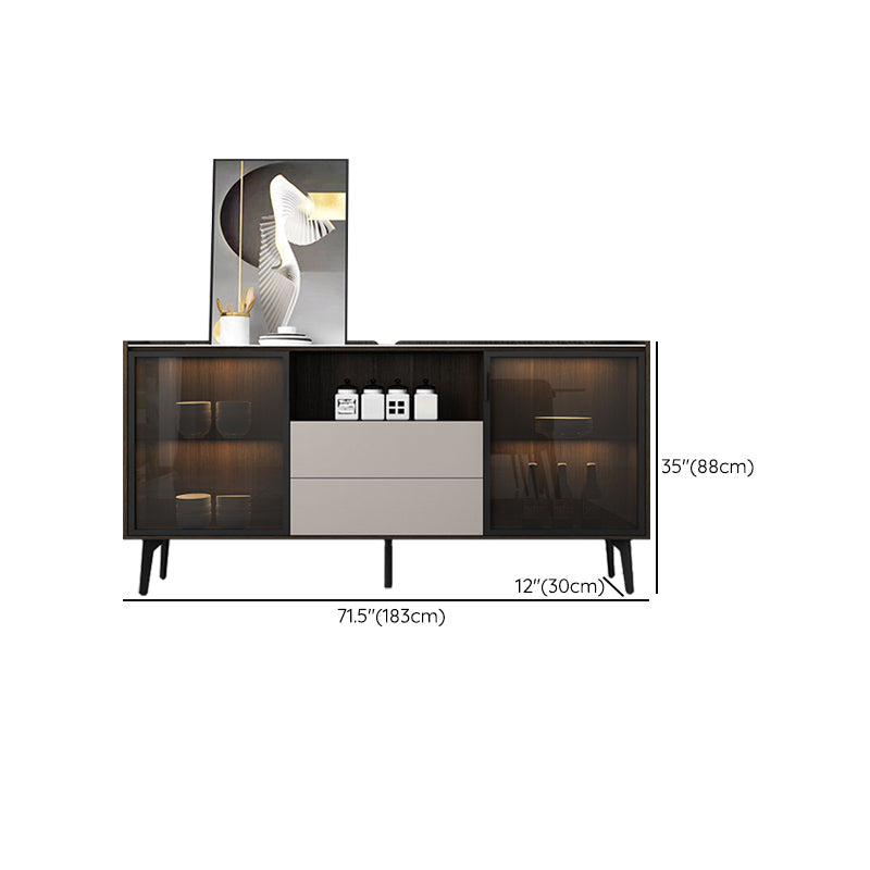 Sideboard di pietra della credenza a buffet moderna con armadi e cassetti