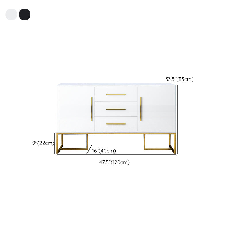 Gabinetes paralela glamoroso de buffet reflejados 3 cajones y 2 puertas buffet de comedor