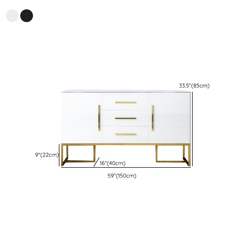 Gabinetes paralela glamoroso de buffet reflejados 3 cajones y 2 puertas buffet de comedor