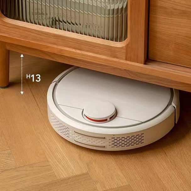 Sideboard in legno massiccio di pino del server da pranzo marrone moderno con porta di vetro