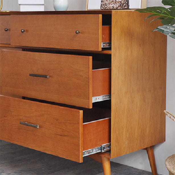 Pine Solid Wood Sideboard Table Modern Antique Finish 6-drawer Dining Server Clearhalo 'buffet_sideboard' 'Buffets & Sideboards' 'furn' 'furn_buffet_sideboard' 'Furniture' 'Kitchen & Dining Furniture' 6418271
