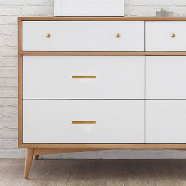 Pine Solid Wood Sideboard Table Modern Antique Finish 6-drawer Dining Server Clearhalo 'buffet_sideboard' 'Buffets & Sideboards' 'furn' 'furn_buffet_sideboard' 'Furniture' 'Kitchen & Dining Furniture' 6418272