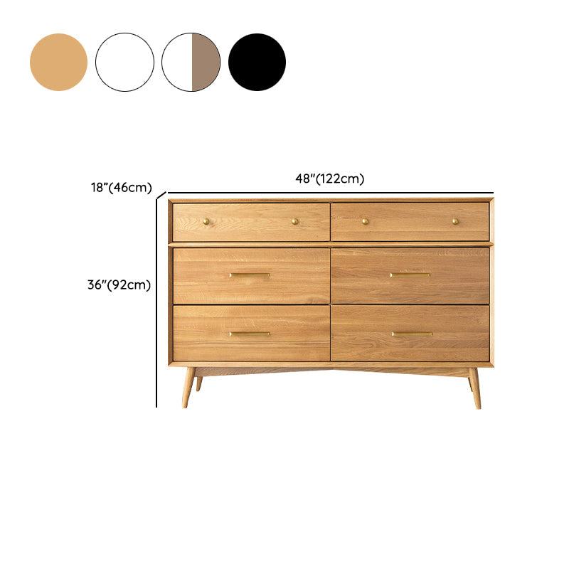 Pine Solid Wood Sideboard Table Modern Antique Finish 6-drawer Dining Server Clearhalo 'buffet_sideboard' 'Buffets & Sideboards' 'furn' 'furn_buffet_sideboard' 'Furniture' 'Kitchen & Dining Furniture' 6418275