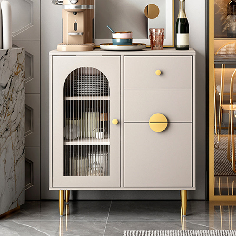 Armario de puertas de vidrio de buffet de aparador moderno con luces LED