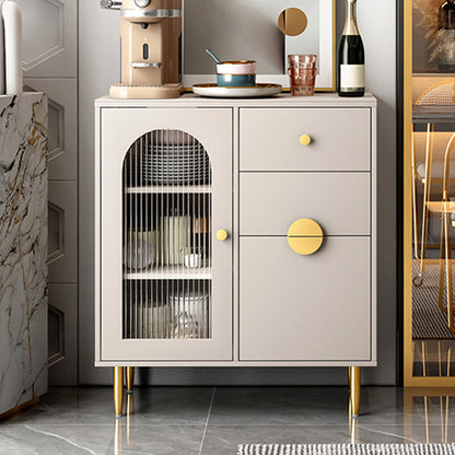 Armario de puertas de vidrio de buffet de aparador moderno con luces LED